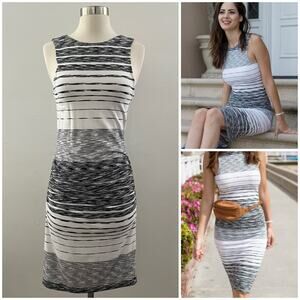 Athleta Comeback Tank Midi Dress Small Striped Sleeveless Casual Athleisure